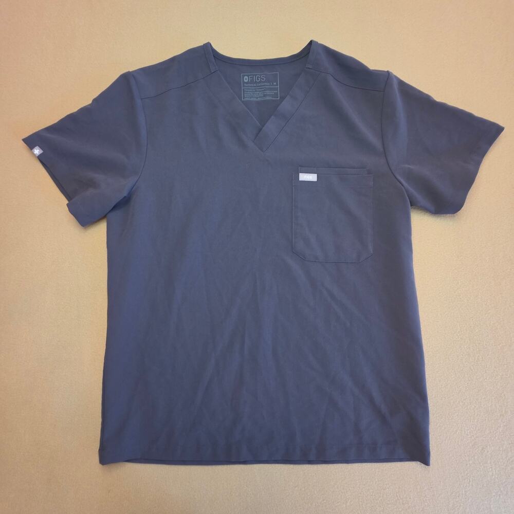 FIGS Men's Leon Scrub Top Charcoal Sz Medium